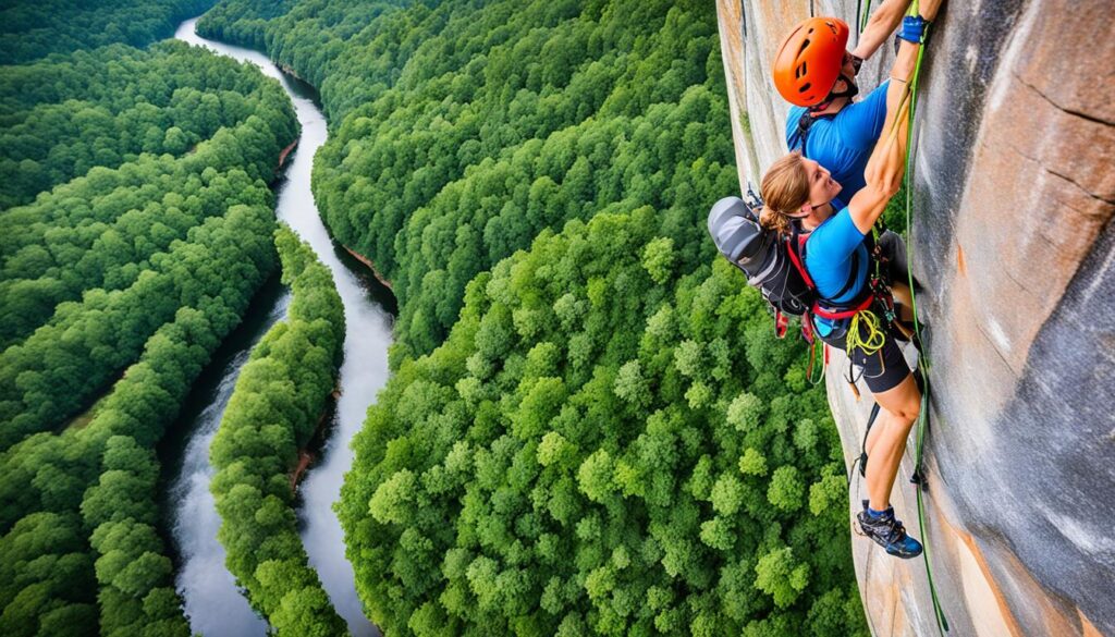 Red River Gorge rock climbing